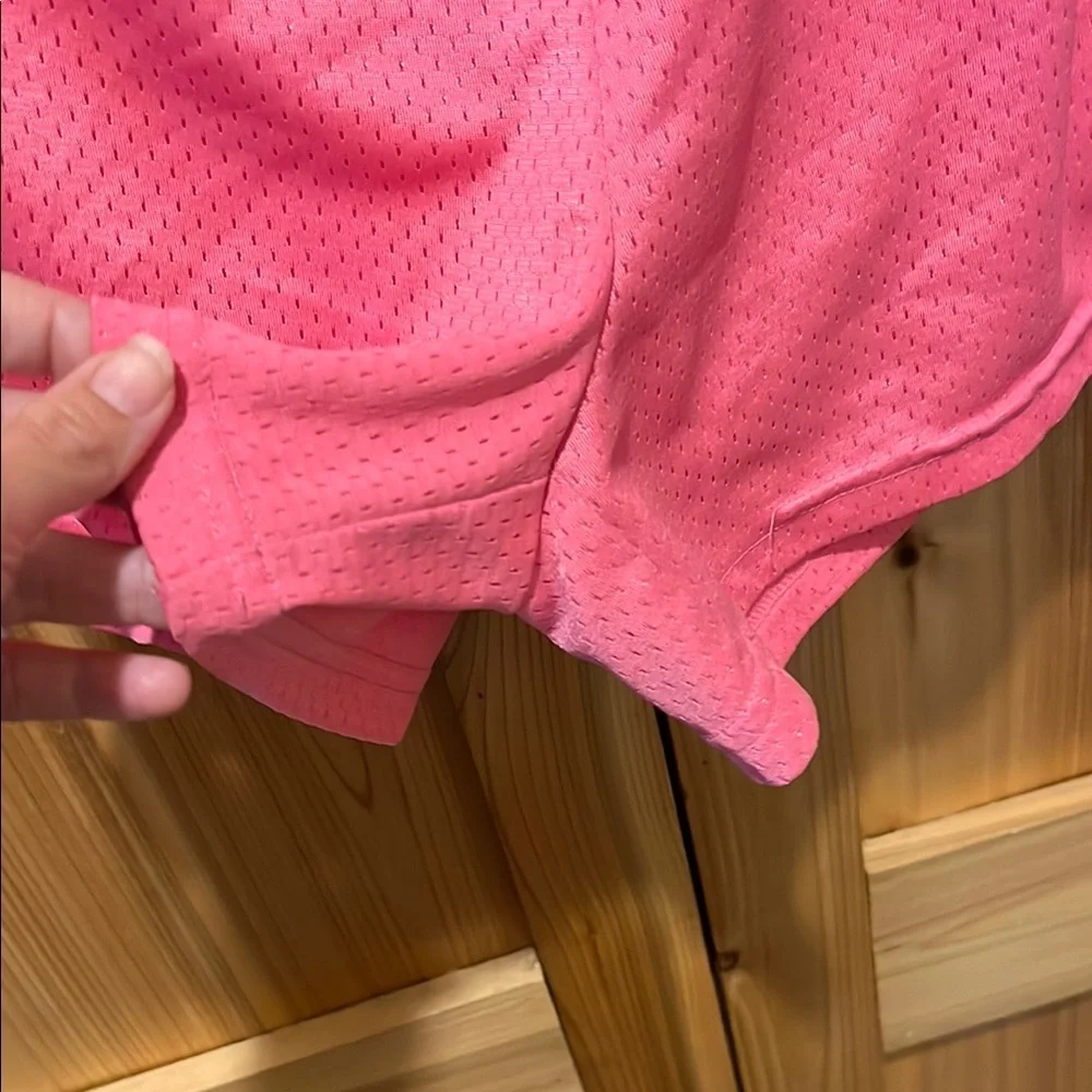Justice Vibrant Pink and Soft White Mesh Shorts